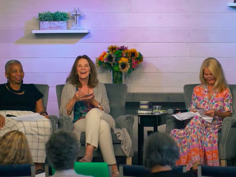 Judith MacNutt speaking with a panel.