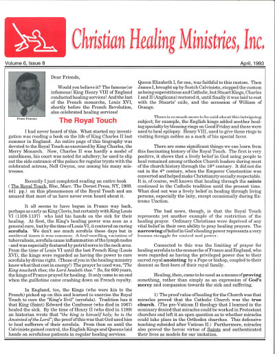 Healing Line Issue: April 1993 Cover Image
