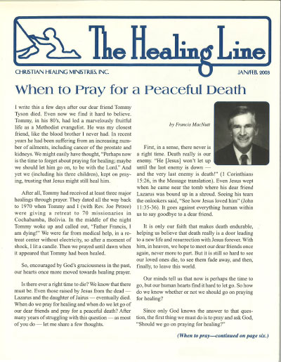 Healing Line Jan/Feb 2003 Cover Image